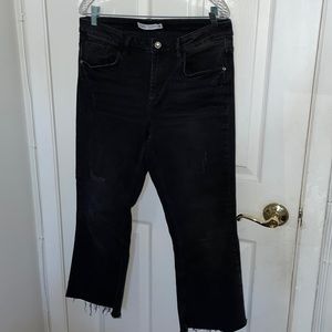 Zara black denim flare pants